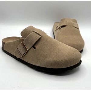 ASGARD Clog Shoe's Unisex Size 38 Women 7/Men 5.5 Beige Suede Mules Comfort NWB